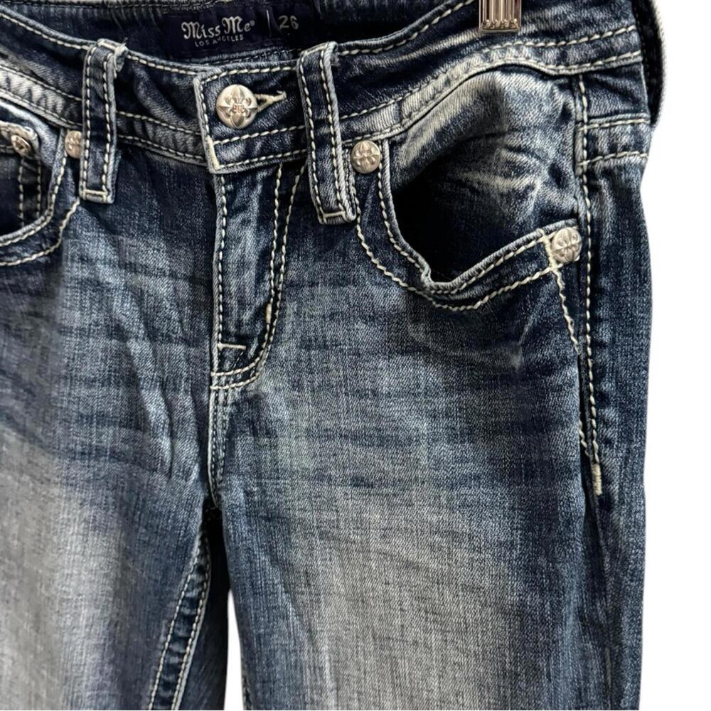 1176 Miss Me Blue Bootcut Jeans 26 (28x33.5) Western Cowgirl Bling Rodeo NWOT - Picture 4 of 9